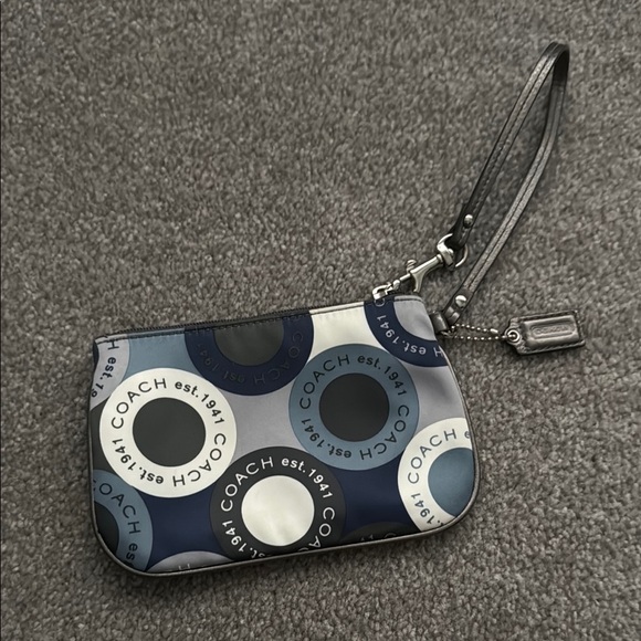 Coach Blue & Grey Wristlet - Picture 2 of 2